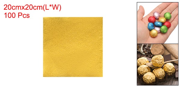 100pcs Candy Foil Wrappers,8 x 8Inch Chocolate Bar Wrappers(Gold,Orange Peel) gallery