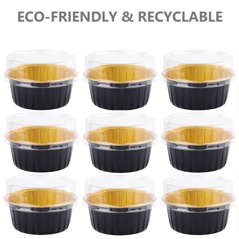 100 Pcs Baking Cups with Lids 3" Cupcake Tin Pan Holder for Wedding Party gallery