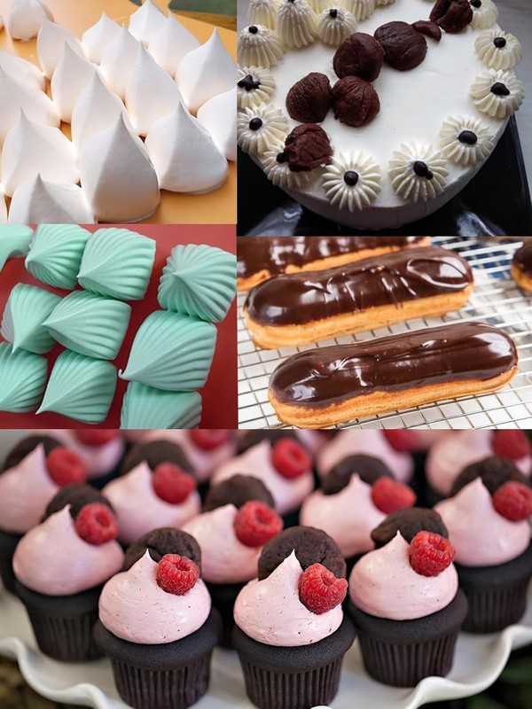 Extra Large Piping Tips with Bags for Frosting,Meringue,Churros,Macarons,Eclairs gallery