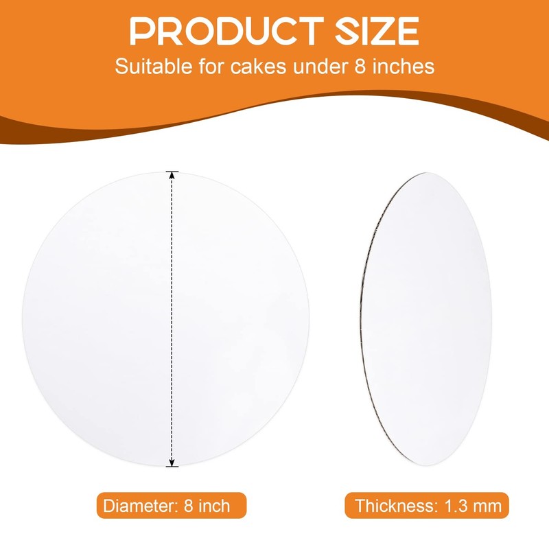 36 Pack 8 Inch Round White Cake Boards FoodGrade Cardboard Rounds Base gallery