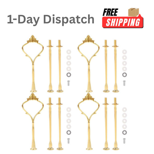 Gukasxi 4 Sets 3 Tier Cake Stand Hardware Golden