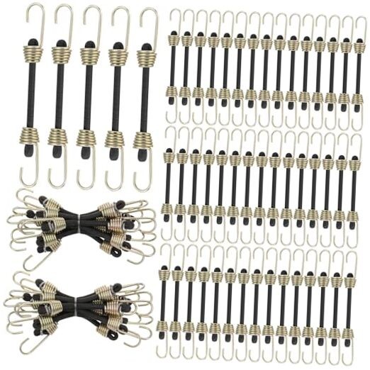 Pcs Mini Bungee Cords with Hooks Small Bungee Cords Short 2 Inch 50 Black gallery