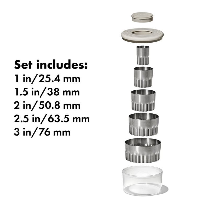 OXO SoftWorks 5-Piece Stainless Steel Flat and Scalloped Double-Sided Cookie gallery