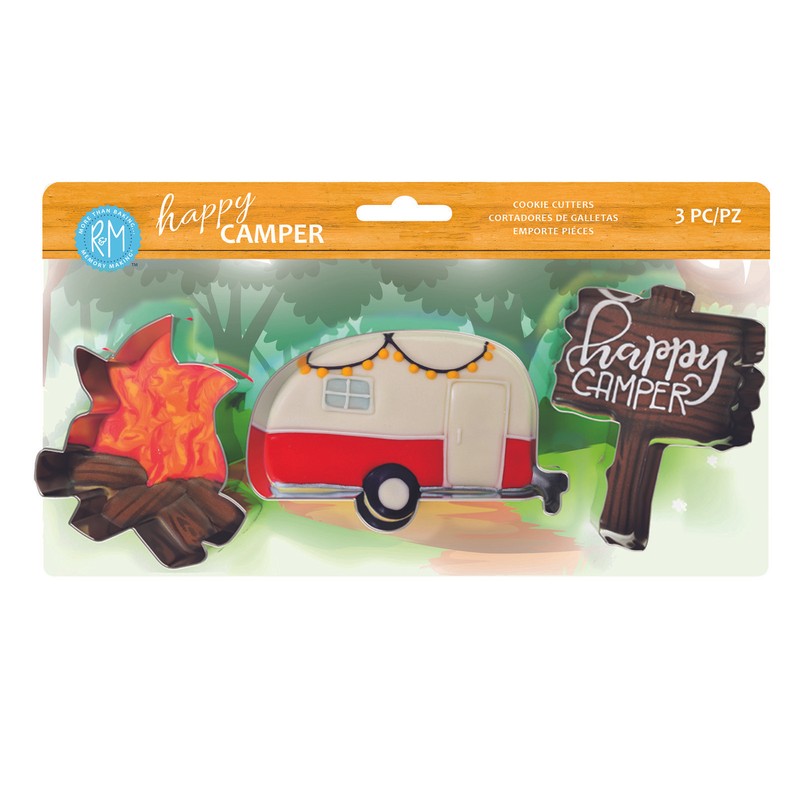 R&M International Happy Camper 3 Piece Cookie Cutter Set