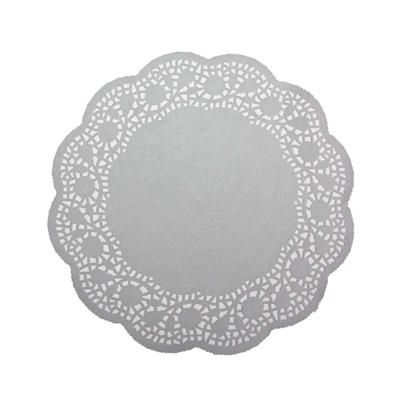 LJY 120 Pieces White Lace Round Paper Doilies Cake Packaging 8.5 Inch,