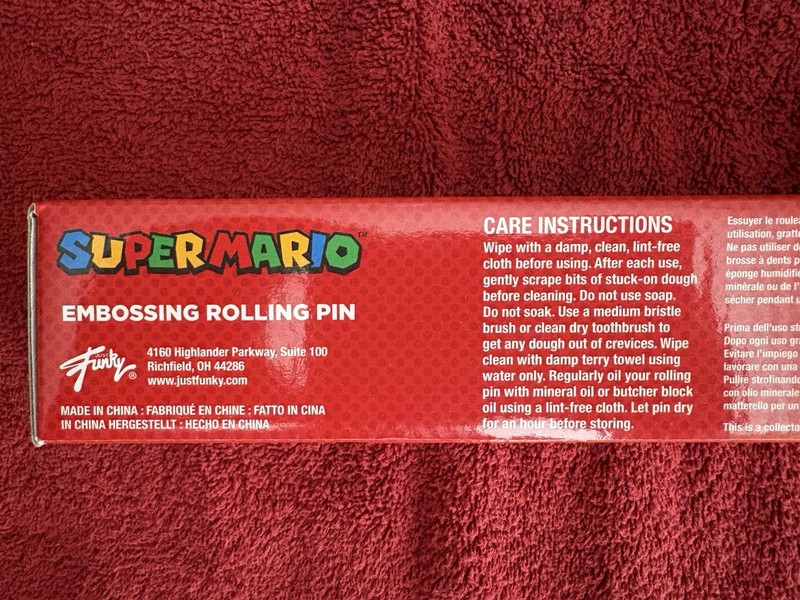 Super Mario Embossing Rolling Pin - NEW in Box Official Nintendo gallery