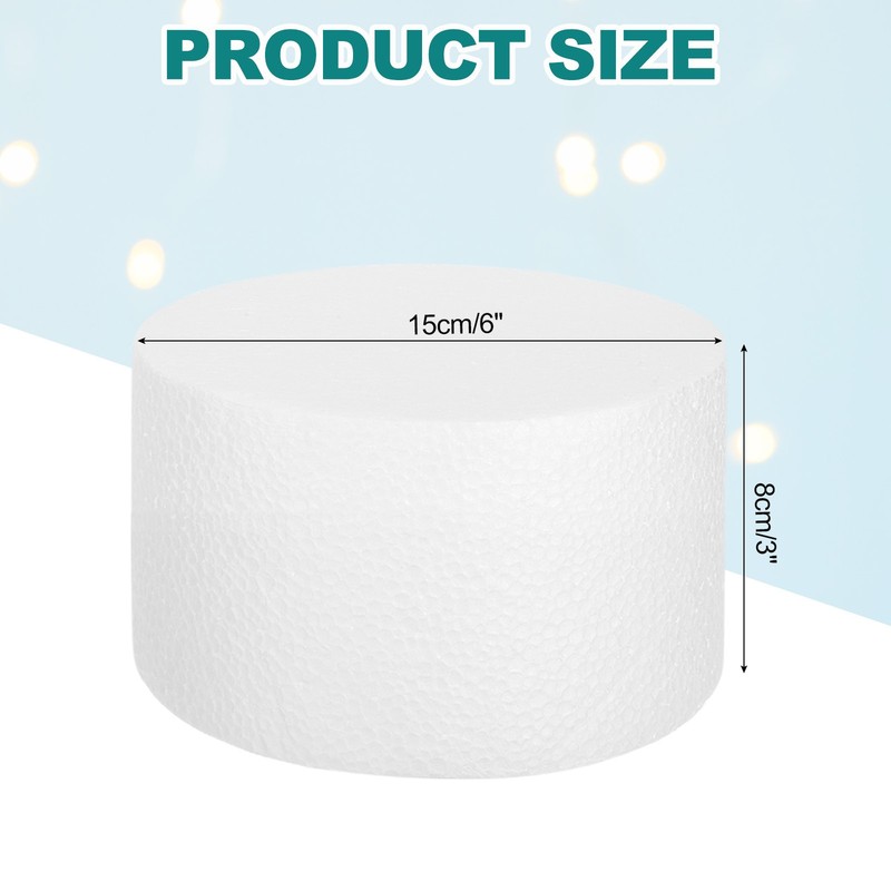Round Foam Cake Dummy, 6"x 3" White Fake Cake Circles Dummies gallery