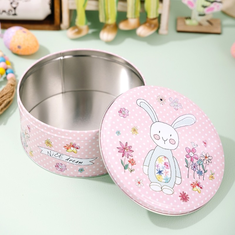 Pink Rabbit Metal Storage Box Cookie Candy Container For Candy Sweets Jewelry gallery