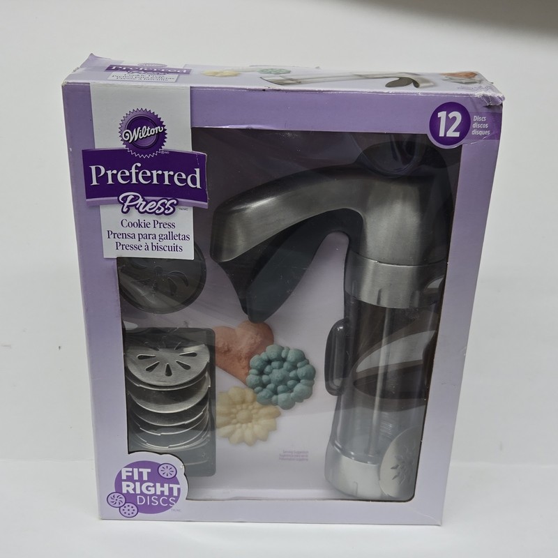 Wilton Preferred Press Cookie Press Set, Soft-Grip Trigger, 12 Discs