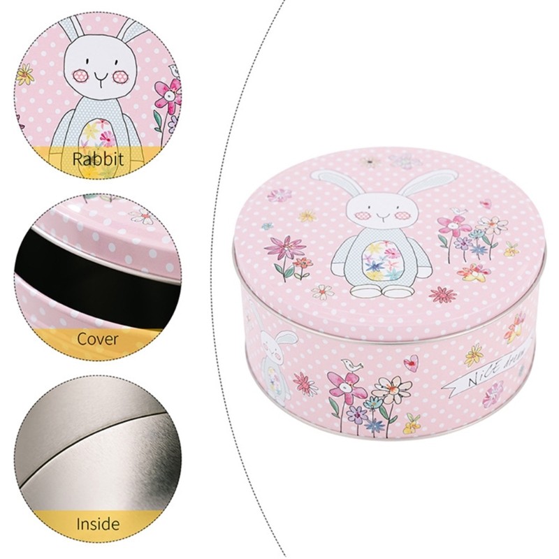 Pink Rabbit Metal Storage Box Cookie Candy Container For Candy Sweets Jewelry gallery