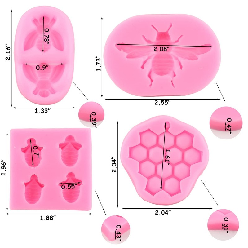 Bumble Bee Silicone Mold Honeycomb Fondant Molds Hive Chocolate For Cake gallery