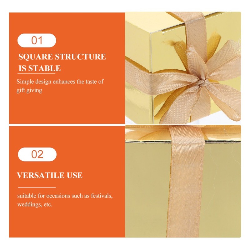 50 Pcs Candy Packaging Box Paper Present Gold Treat Boxes Chocolate Case gallery