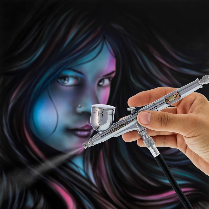 Master Airbrush G233 Performance Pro Kit with 3 Without Hose, silver gallery