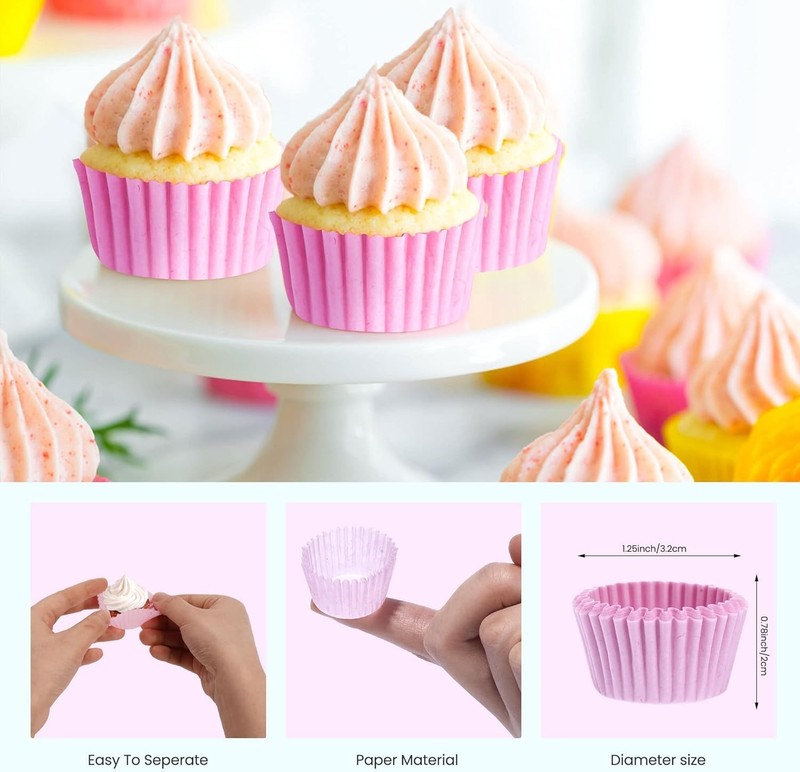1 Inch Super Mini Cupcake papers Liners Baking Cups 1000 Pack Muffin Lining gallery