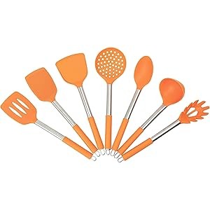 7PCS Cooking Utensil Set, Stainl Steel Handles, Silicone Non- gallery