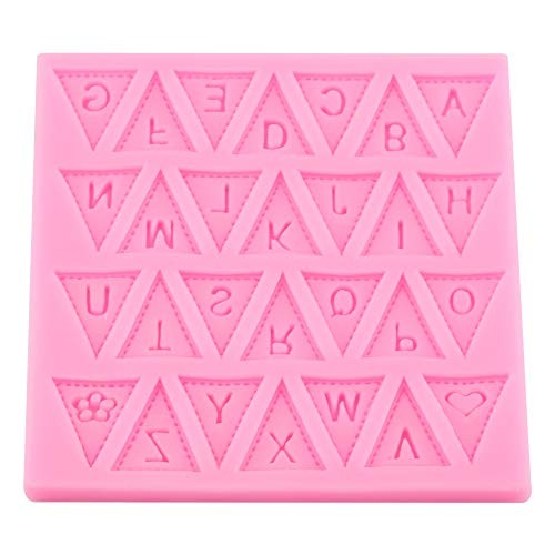 Silicone Baking Mat for Fondant and Chocolate, Letter Flag Bunting Cake 10