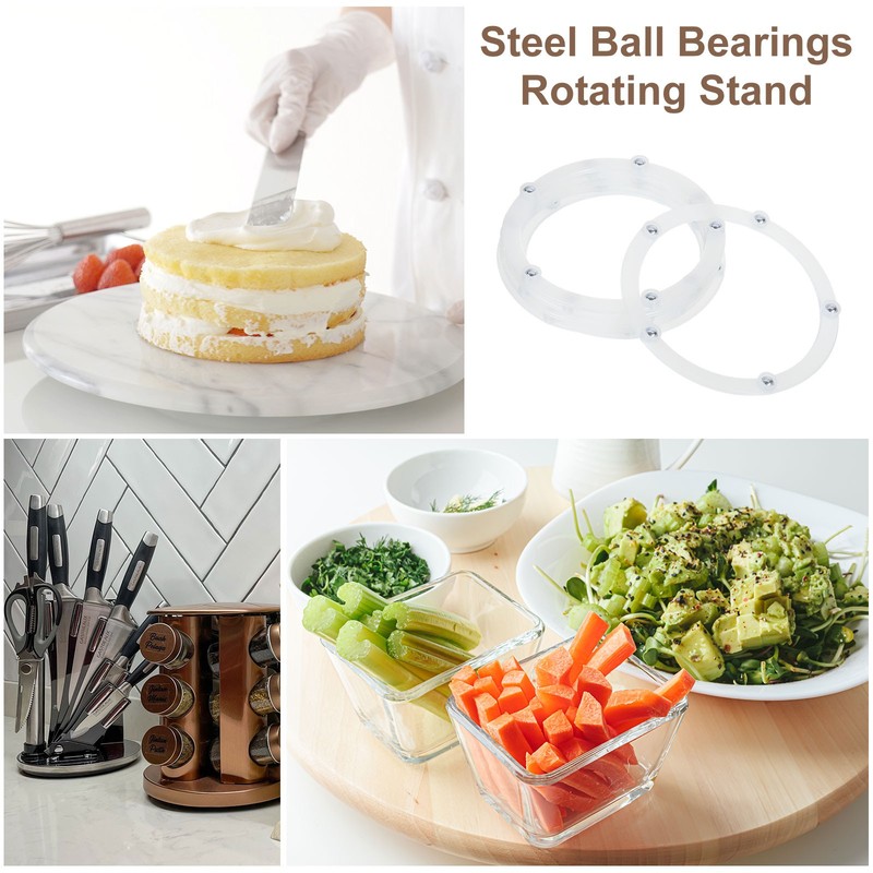 6Pcs 4 Inch Rotating Swivel Stand with Steel Ball Bearings, White, 5 Balls gallery