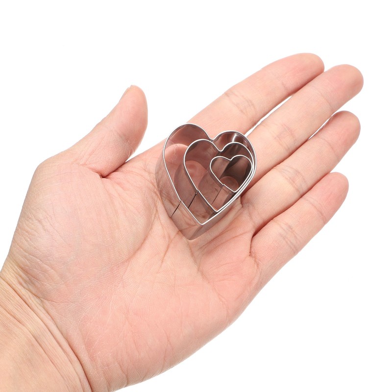 3Pcs Heart Cookie Cutters Set Assorted Sizes Cookie Cutters Biscuit Mould gallery