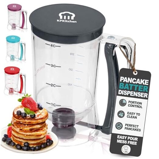 Pancake Batter Dispenser – Kitchen Must Have Tool for Perfect Pancakes, Black