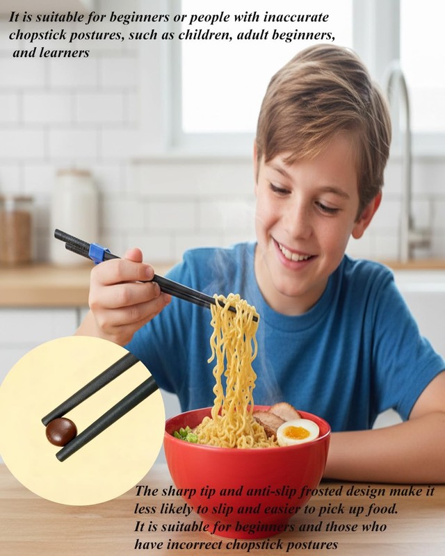 5 Pairs Reusable Training Chopsticks, 9.45 Inch Dishwasher Safe Fiberglass Ja... gallery