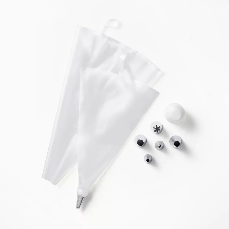10pc Cake Decorating Set Clear – Figmint™: Piping & Icing Bag with Tips, Stainle