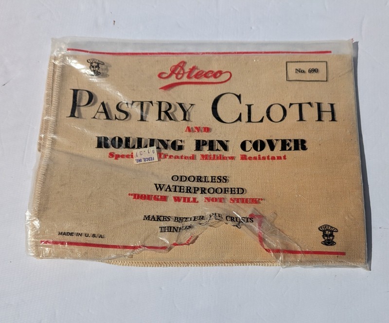 Ateco Pastry Cloth & Rolling Pin Cover Set #690 Mildew Resistant New Sealed USA