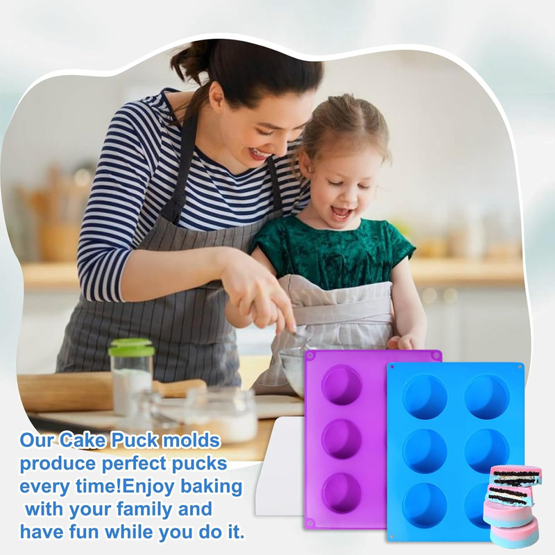Silicone Cake Puck Mold Set,Chocolate Covered Flat Cake Pop Mold for Cookie Cand gallery