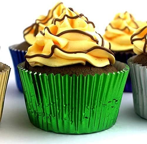 100 PCS Foil Cupcake Liners Standard Baking Cups Green Paper Muffin Wrapper gallery