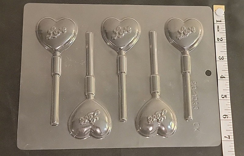 Valentines Day Love Wedding Heart Lollipop Chocolate Candy Mold
