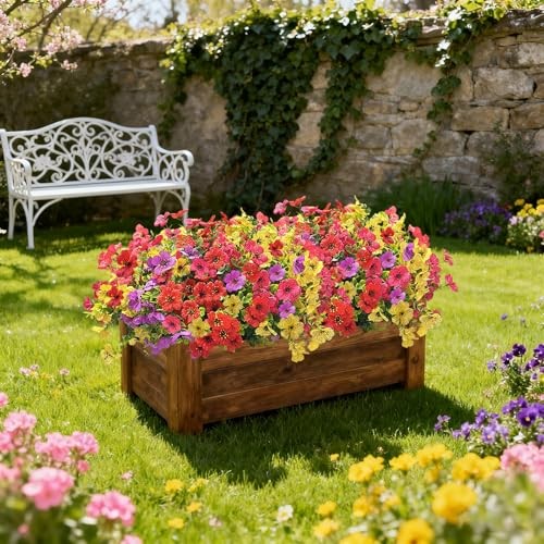 12 Bundles Artificial Flowers for Spring Summer Outdoor Decoration Mixed Color gallery
