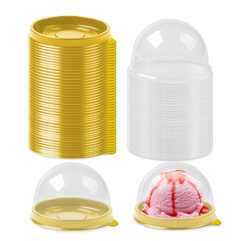 Clear Plastic Mini Cake Box 100 Pieces Cookies Muffins Dome (Wedding/Birthday