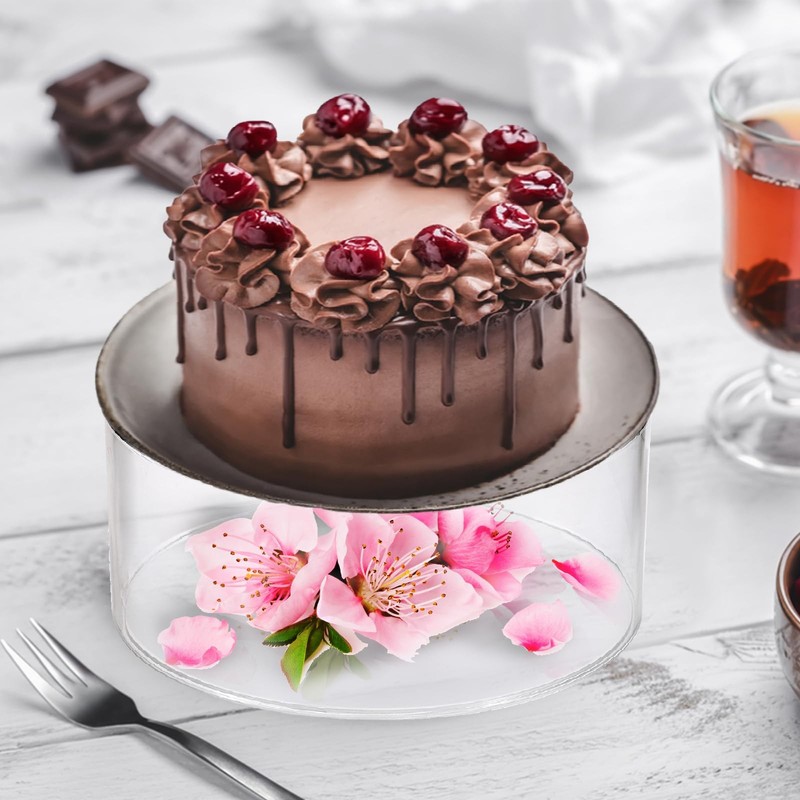 Clear Acrylic Cake Stand: 8 Inch Hollow Bottom Cake Display Stand, Small Roun... gallery