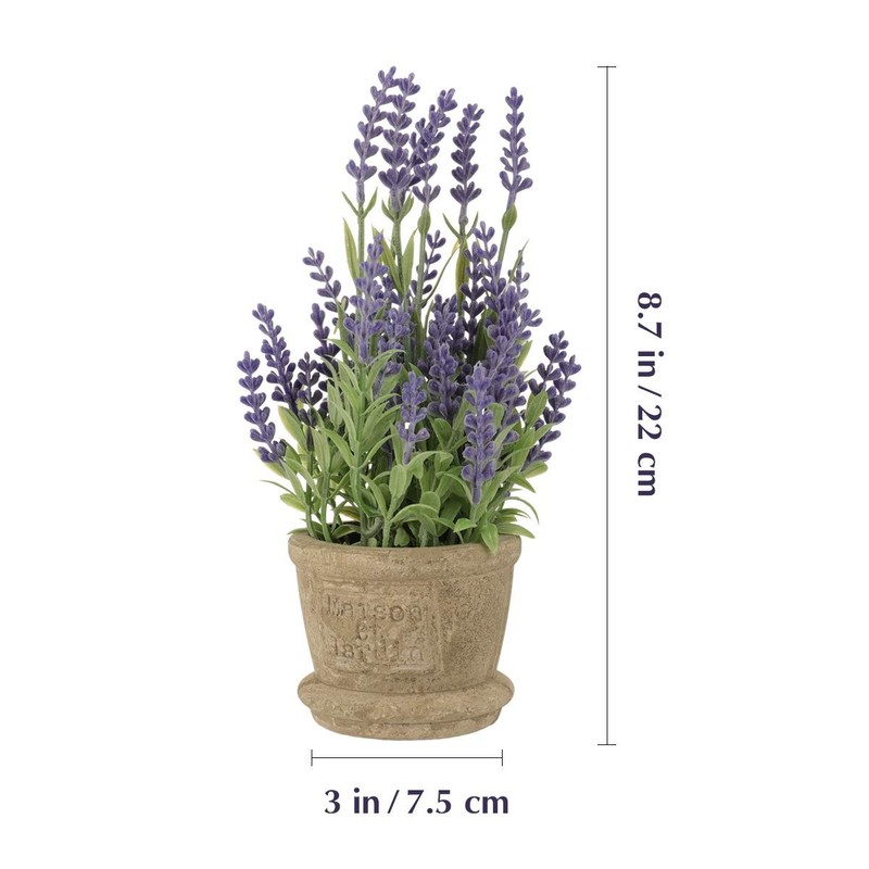 Milisten Small Artificial Lavender Plant In Pot 8.7 Faux Purple Lavender Flower gallery