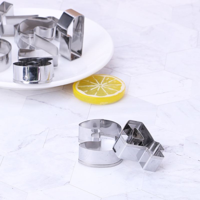 9 Pcs Stainless Steel Numbers Cookie Stencil Biscuit Cutter Tool Set Baking Mode gallery