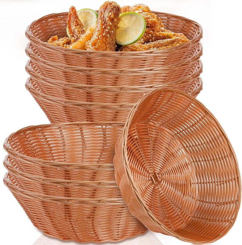 8 Pa Plastic Round Basket Lar Baskets – 10.25 Inch Woven