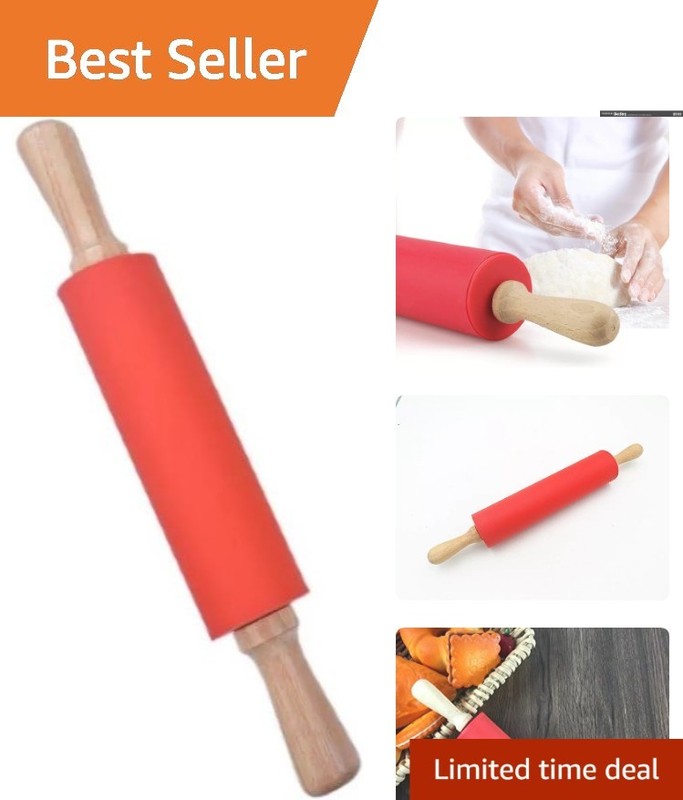 Luxury Silicone Rolling Pin Set – Non-Stick, Dishwasher Safe, 15.15in for Bakers