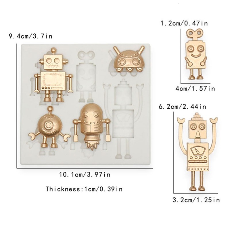 Candy Moulds Baking Gadgets Robots Shape Silicone Material for Kitchen Baking gallery