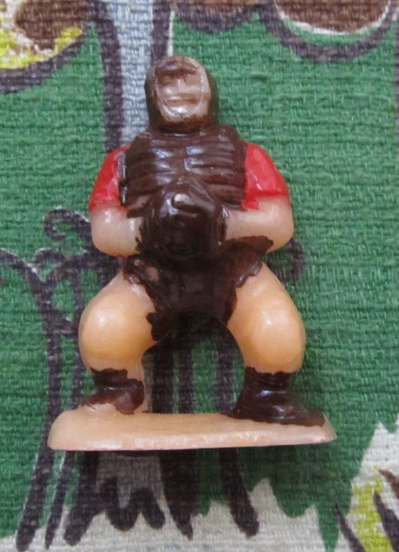 Vintage hand painted Celluloid baseball player cake topper
