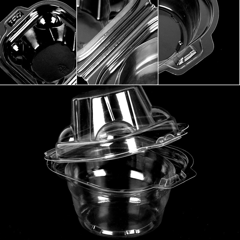 80 Pack Plastic Individual Cupcake Containers Clear Cupcake Boxes Holder Disp... gallery
