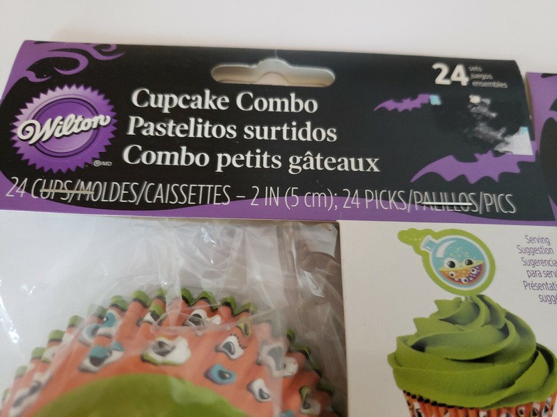 Wilton Halloween Cupcake Liners & Picks 24 Each. LOT OF 2 (beakers) gallery