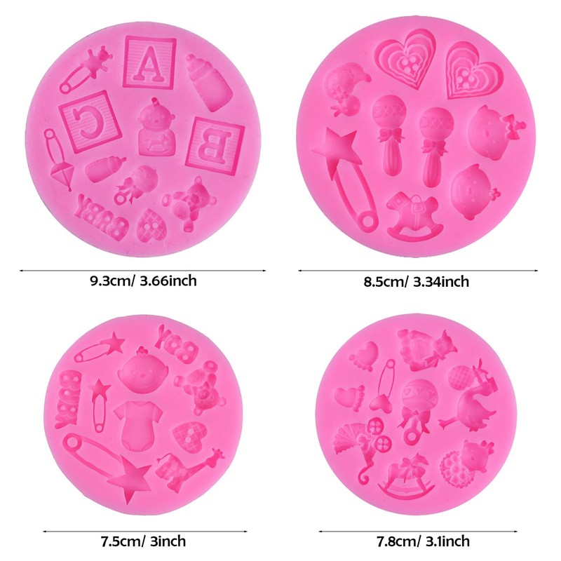 Baby Shower Fondant Silicona Molds Baby Silicone Fondant Molds 8 PCS Molde de... gallery