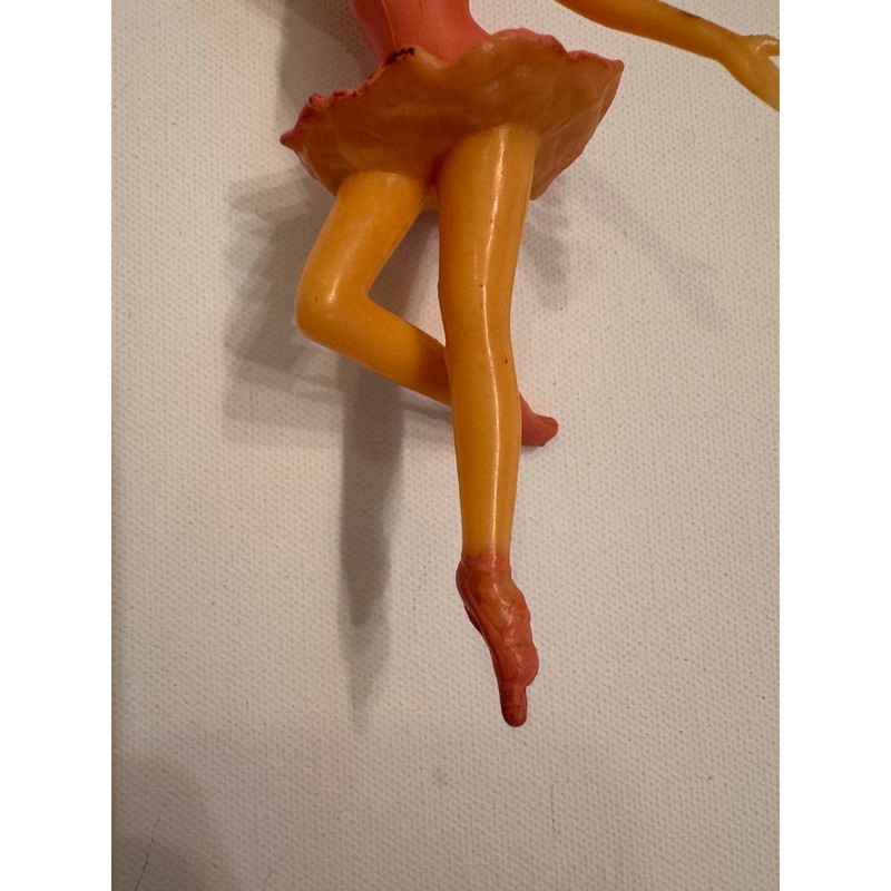 Vintage Ballerina Cake Topper 1970s Pink Tutu 7" gallery