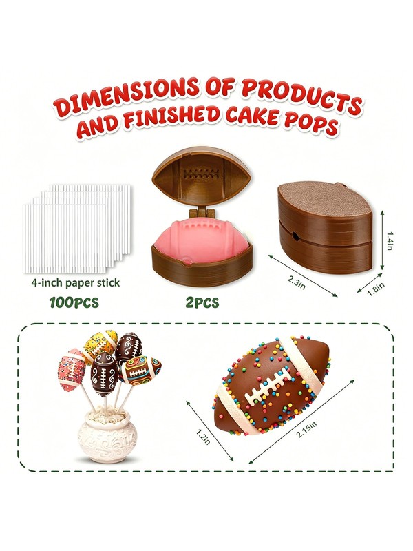 2Pcs 100 Pcs Paper Stick Practical Football Cake Mold Birthday Baking Tool New gallery