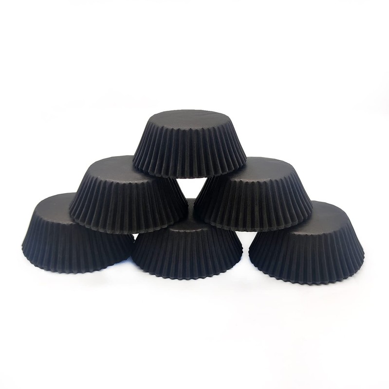 150 PCS Classic Black Greaseproof Standard Baking Cups Festive Cupcake Liners gallery
