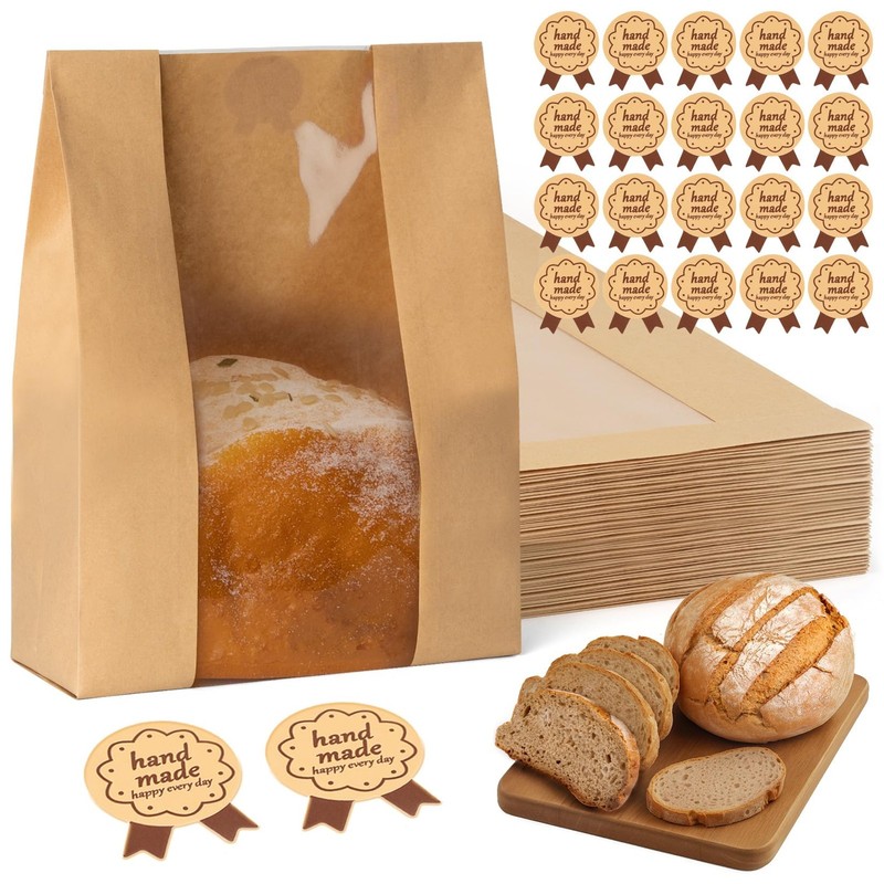 60 Pcs Sourdough Bread Bags for Home Made Bread Sourdough,Large Paper Bags fo…