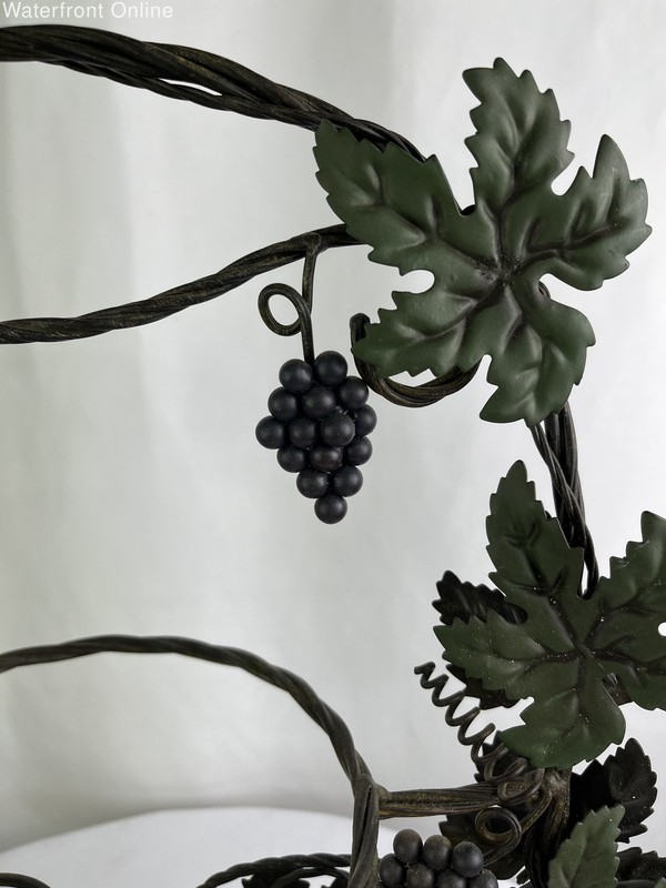 Vintage Folding Wrought Iron Grape Design Pie Plate Display Stand Caddy gallery
