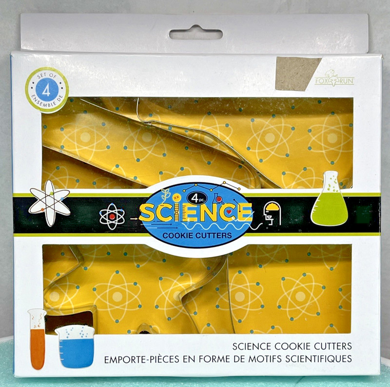 New Fox Run Science Cookie Cutters Chemistry Lab Cookies Set of 4