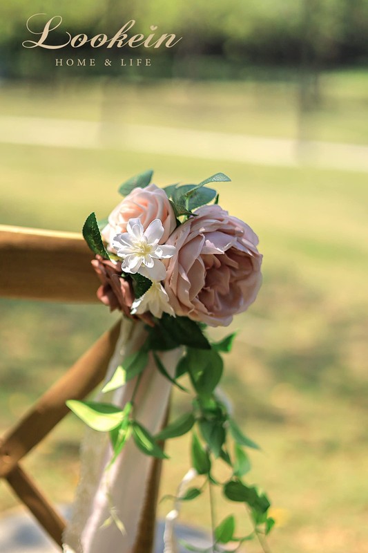Lookein Set Of 8 Pew Flowers For Wedding Ceremony Chair Decorations Bench gallery