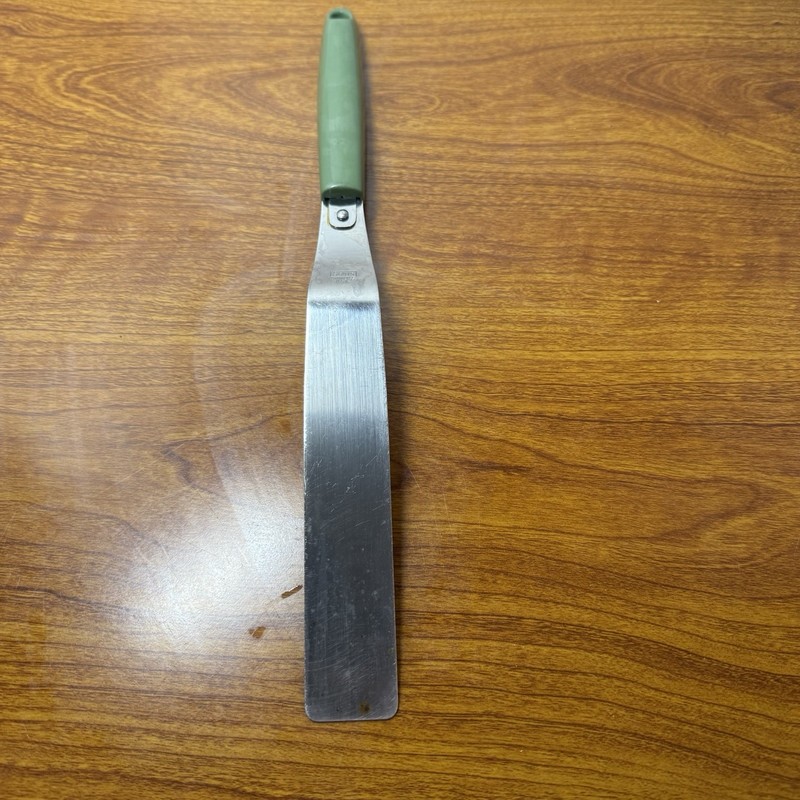Vintage Stainless Steel Sears Frosting Spatula Spreader Made in USA Green gallery
