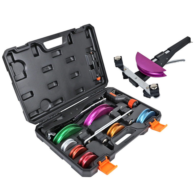 Carvalax 90 Ratcheting Pipe Tube Bender Set 1/4 To 7/8 O.D. 7-Color Aluminum